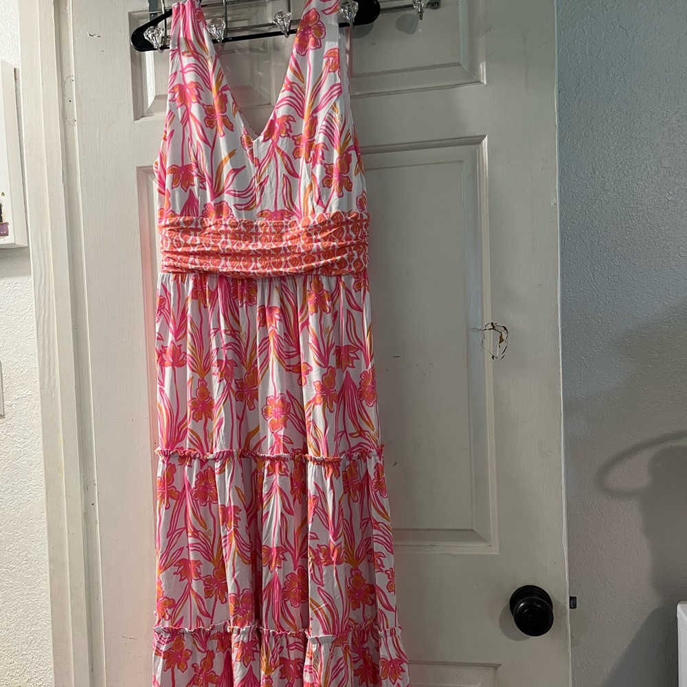 Lilly Pulitzer Pink and White Floral Maxi Dress